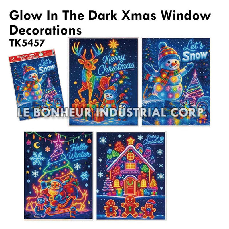 Glow In The Dark Xmas Window Decorations