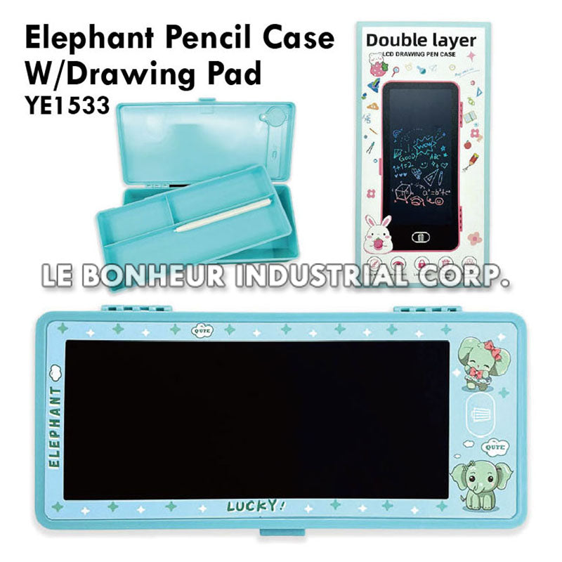 Elephant Pencil Case W/Drawing Pad