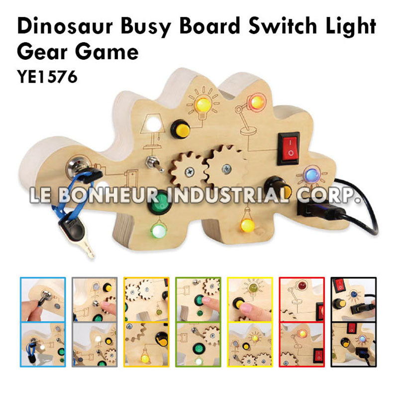 Dinosaur Busy Board Switch Light Gear Game