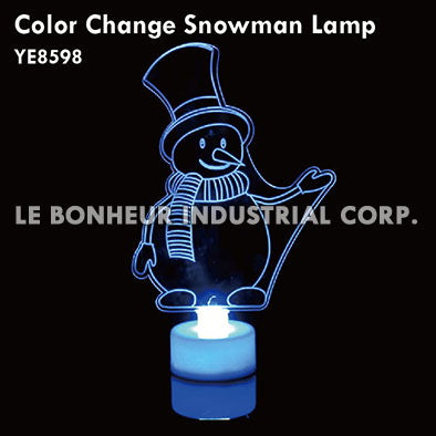 Acrylic Color Change Snowman Lamp