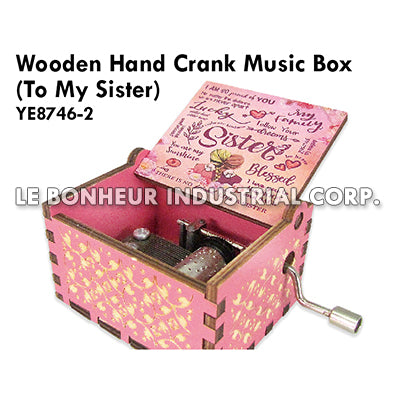 Wooden Hand Crank Music Box