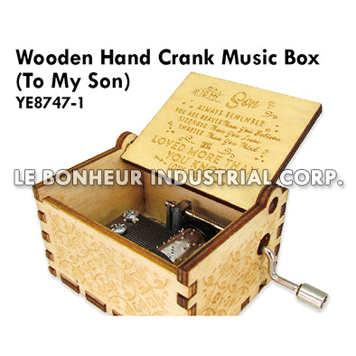 Wooden Hand Crank Music Box