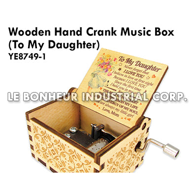 Wooden Hand Crank Music Box