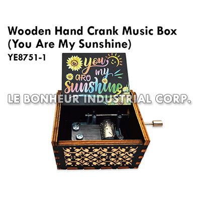 Wooden Hand Crank Music Box