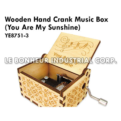 Wooden Hand Crank Music Box