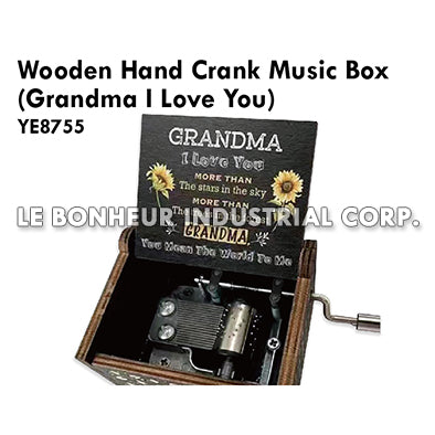 Wooden Hand Crank Music Box