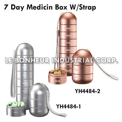 7 Day Medicine Box W/Strap
