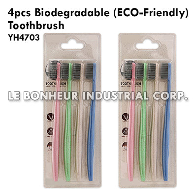 4pcs Biodegradable (Eco-Friendly) Toothbrush