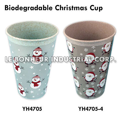 Christmas Bamboo Fiber Wheat Straw Degradable Cup