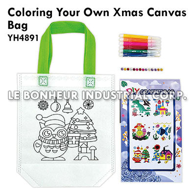 Coloring Your Own Xmas Canvas Bag