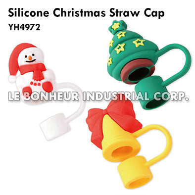 Silicone Christmas Straw Cap
