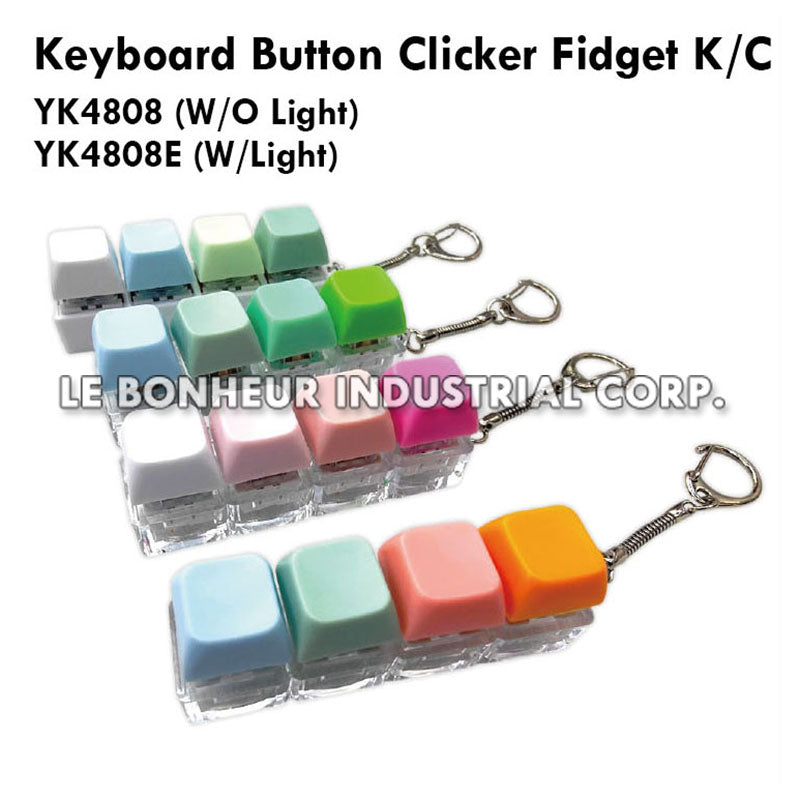 Light Up Keyboard Button Clicker Fidget K/C