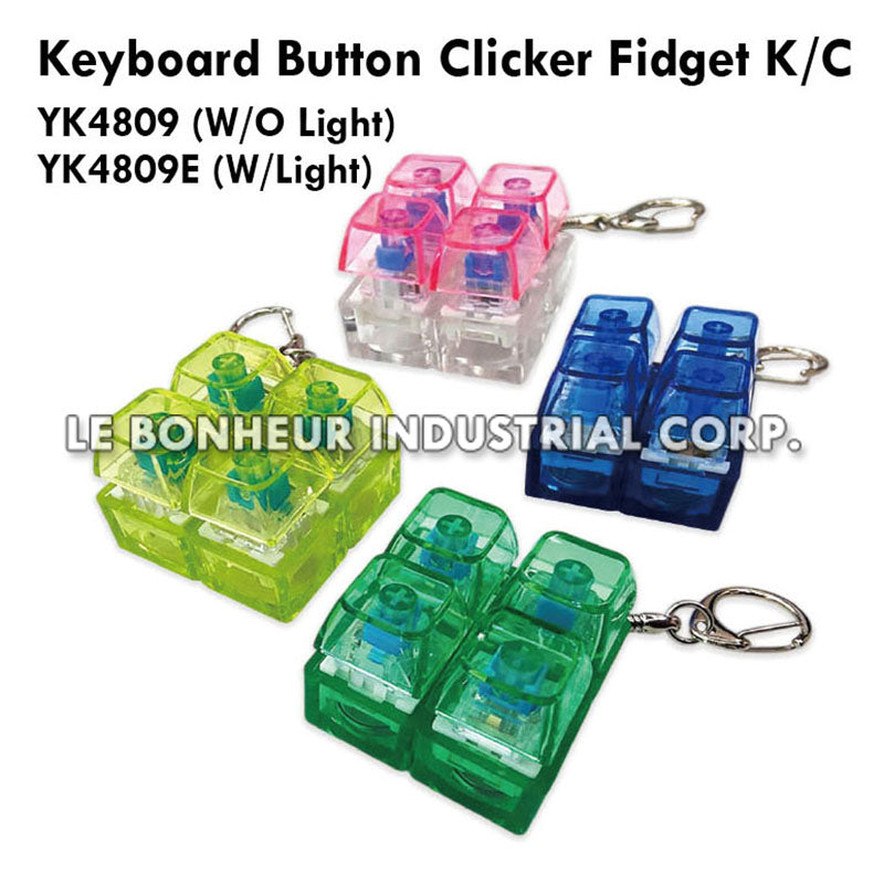 Light Up Keyboard Button Clicker Fidget K/C