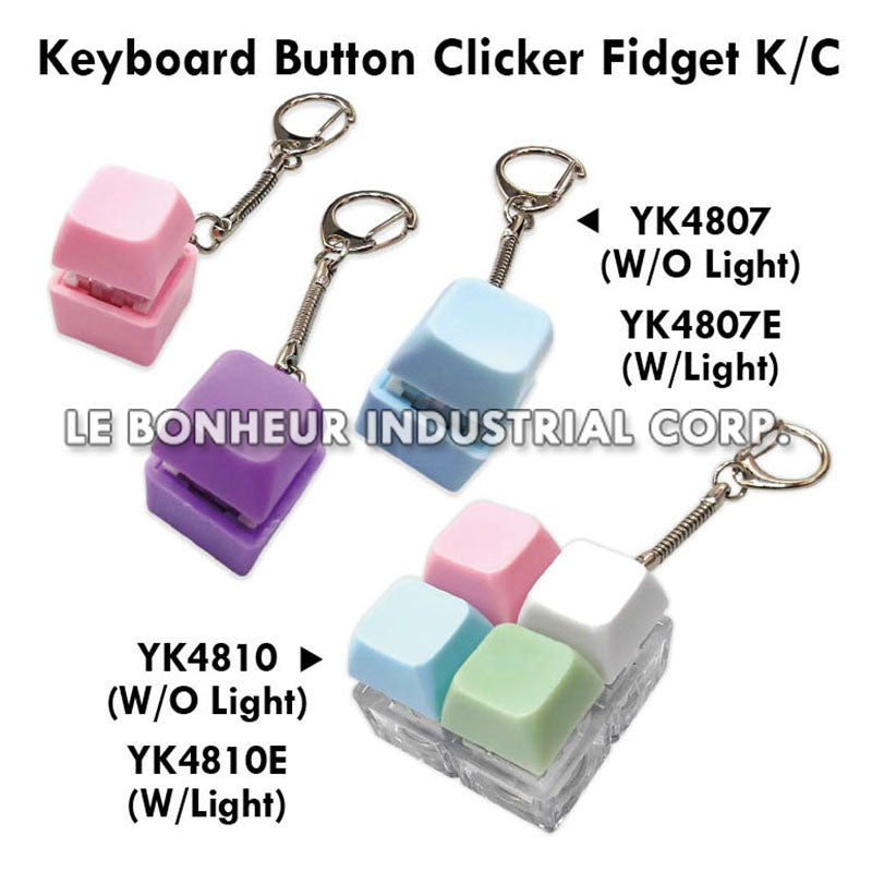 Light Up Keyboard Button Clicker Fidget K/C