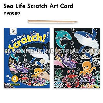 Sea Life Scratch Art Card