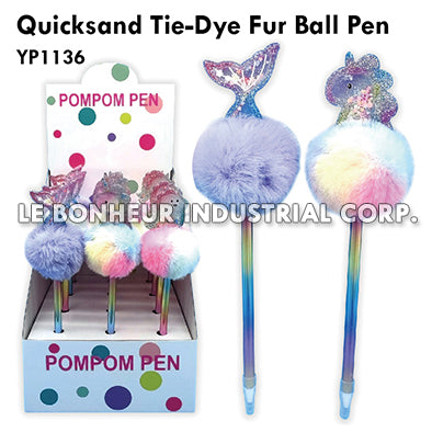 Quicksand Tie-Dye Fur Ball Pen