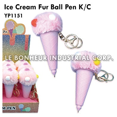 Ice Cream Fur Ball Pen K/C