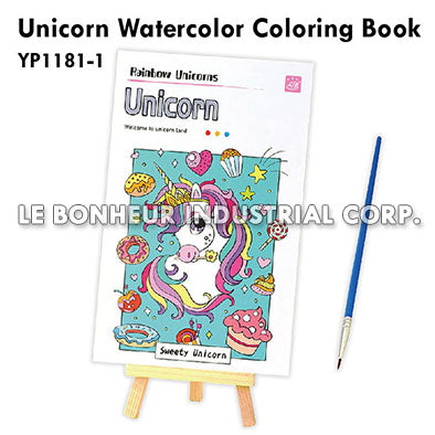 Unicorn Watercolor Coloring Book