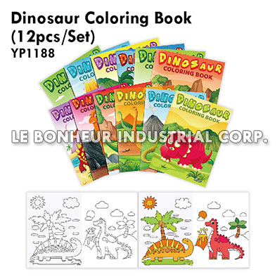 Dinosaur Coloring Book (12pcs/Set)