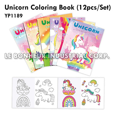 Unicorn Coloring Book (12pcs/Set)