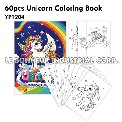 60pcs Unicorn Coloring Book