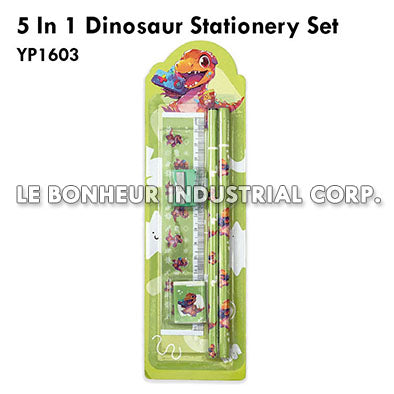 5 In 1 Dinosaur Stationery Set