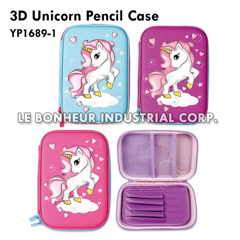 3D Unicorn Pencil Case