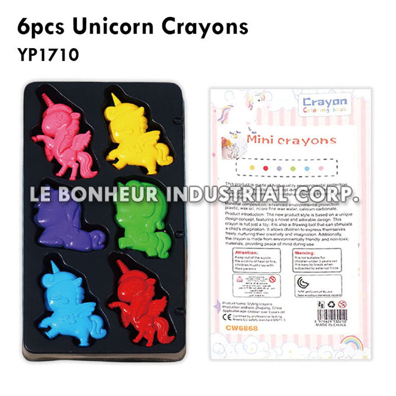 6pcs Unicorn Crayons
