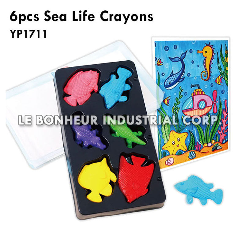 6pcs Sea Life Crayons