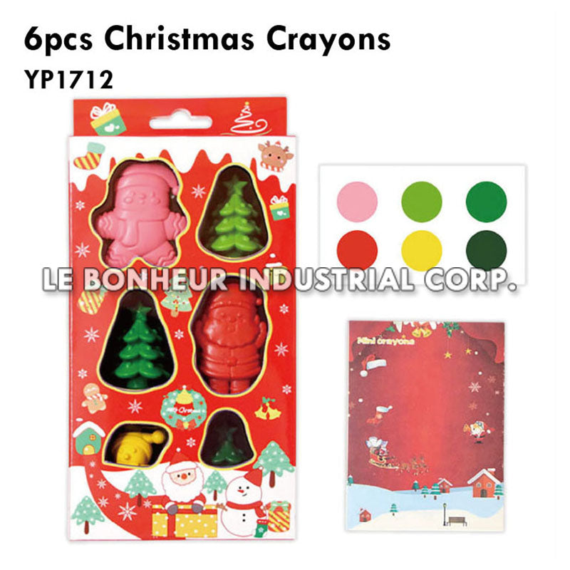 6pcs Christmas Crayons