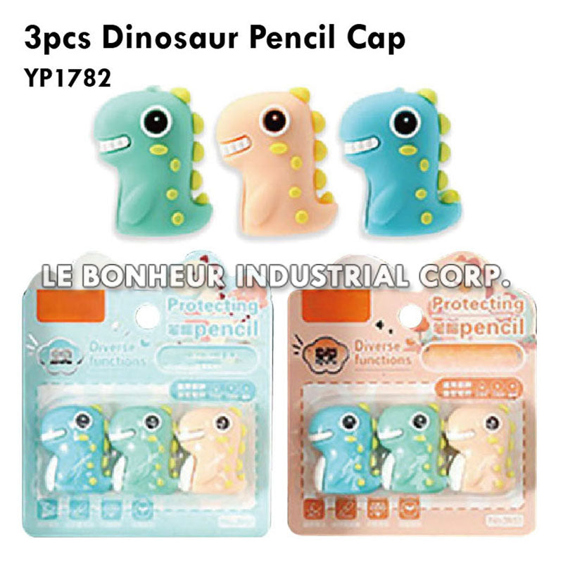 3pcs Dinosaur Pencil Cap