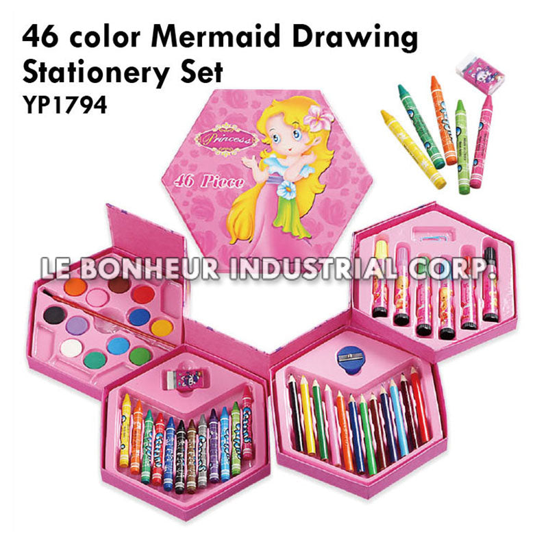 46 Color Mermaid Drawing Stationery Set