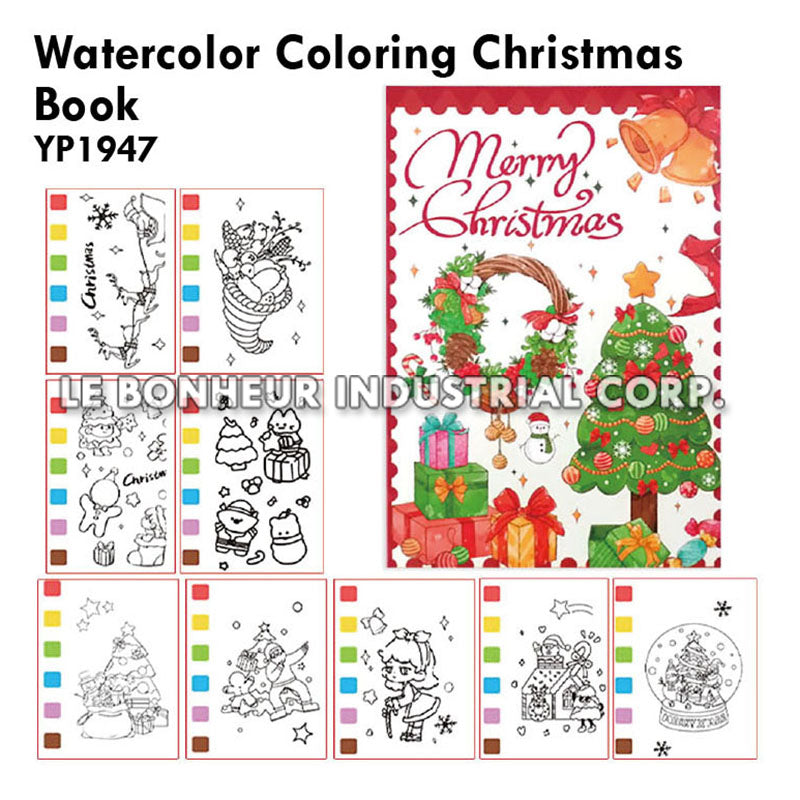Watercolor Coloring Christmas Book