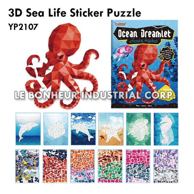 3D Sea Life Sticker Puzzle