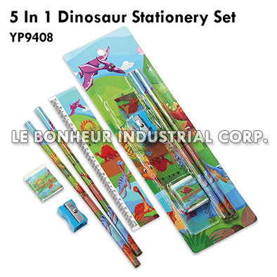 5 In 1 Dinosaur Stationery Set