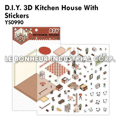 D.I.Y. 3D Kitchen House With Stickers