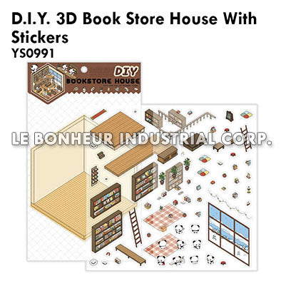 D.I.Y. 3D Book Store House With Stickers