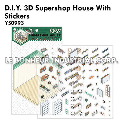 D.I.Y. 3D Supershop House With Stickers
