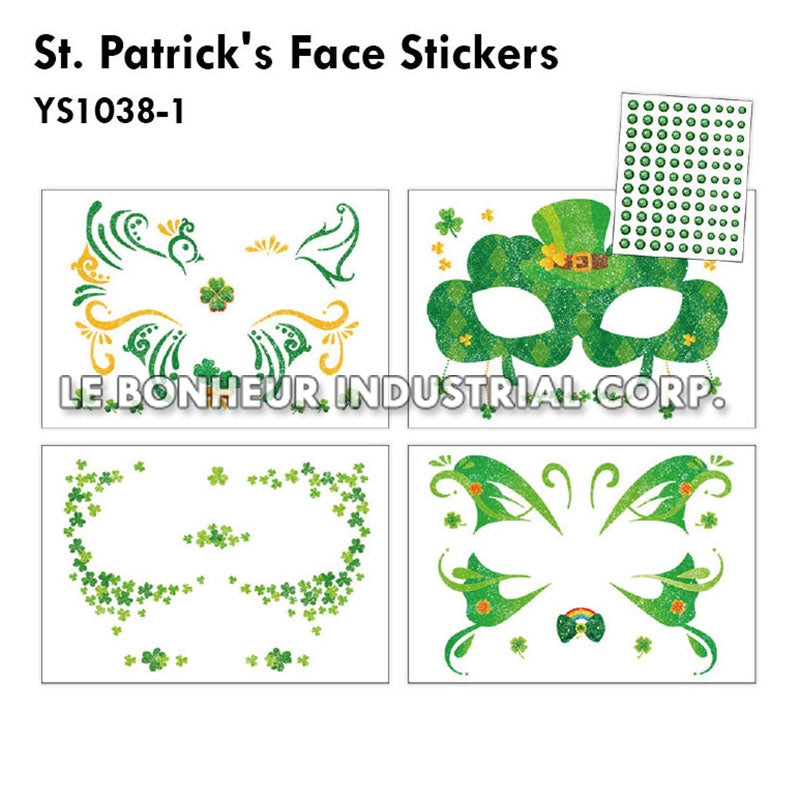 St. Patrick's Face Stickers