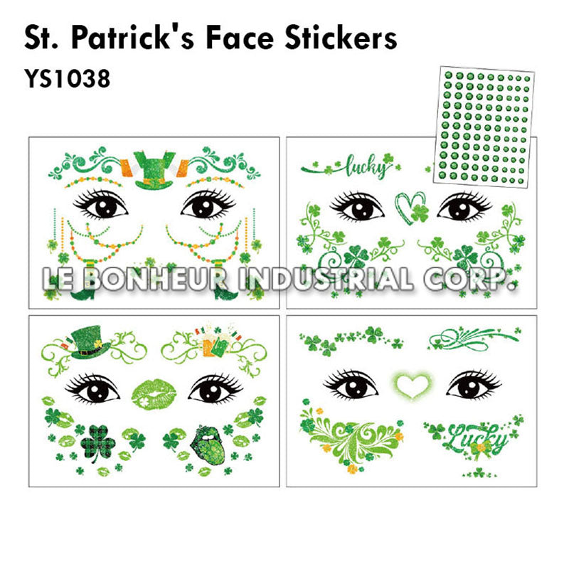 St. Patrick's Face Stickers
