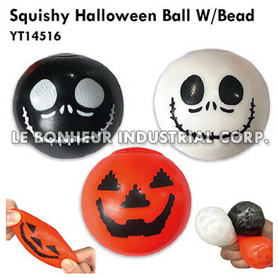 Squishy Halloween Ball W/Bead