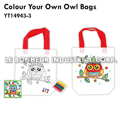 Colour Your Own Owl Bags