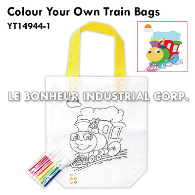 Colour Your Own Train Bags