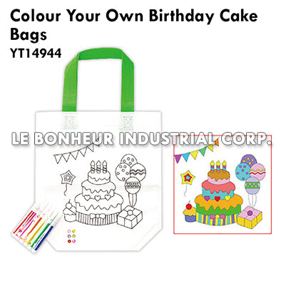 Colour Your Own Birthday Cake Bags