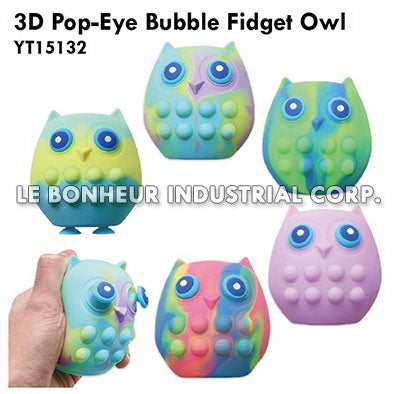 3D Pop-Eye Bubble Fidget Owl
