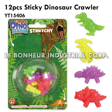 12pcs Sticky Dinosaur Crawler