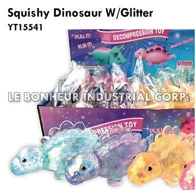 Squishy Dinosaur W/Glitter