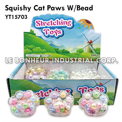 Squishy Cat Paws W/Bead