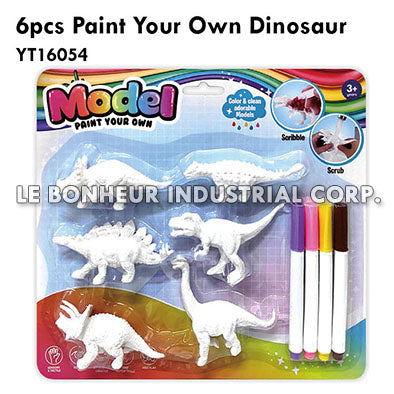 6Pcs Paint Your Own Dinosaur