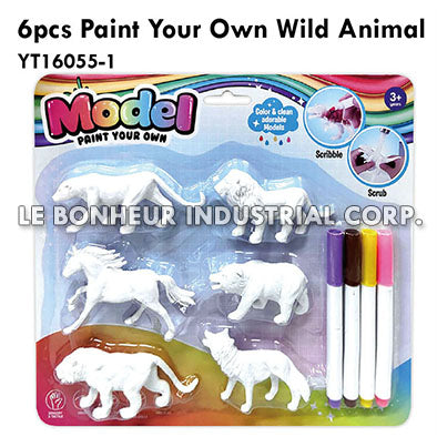 6Pcs Paint Your Own Wild Animal